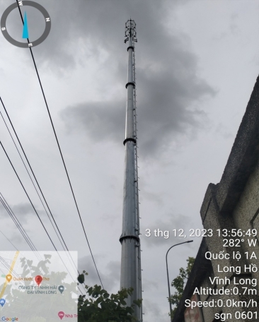LẮP ĐẶT TRỤ MONOPOLE VIỄN THÔNG VĨNH LONH