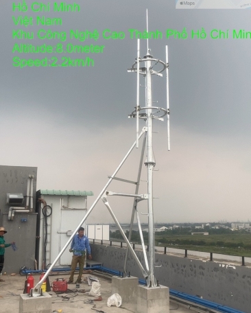 TRỤ ANTEN BTS DẠNG MONOPOLE GIẰNG CHÂN TRÊN MÁI